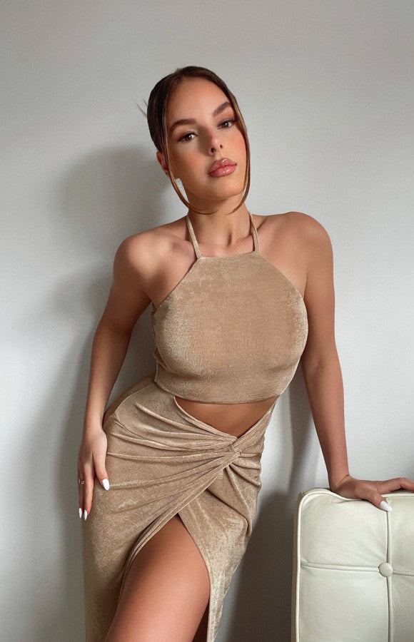CHAMPAGNE KISS MAXI DRESS