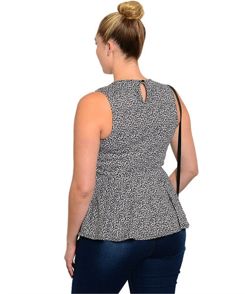 CHEETAH CUT OUT PEPLUM