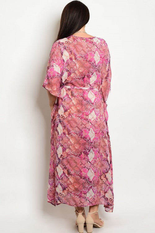 PATERNED SLEEVED MAXI