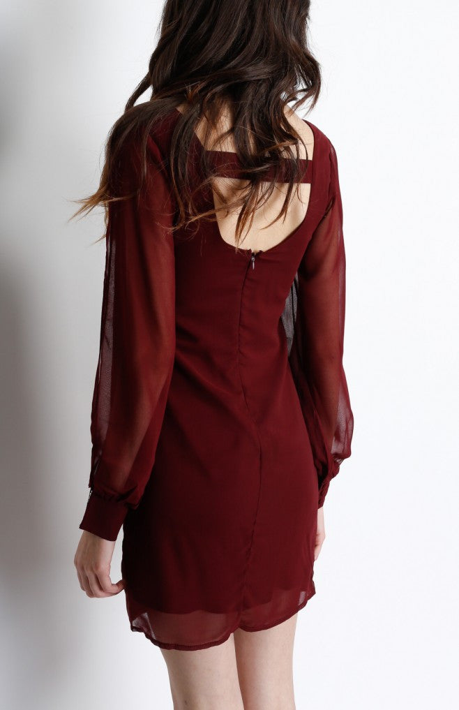 WINE SHIFT DRESS