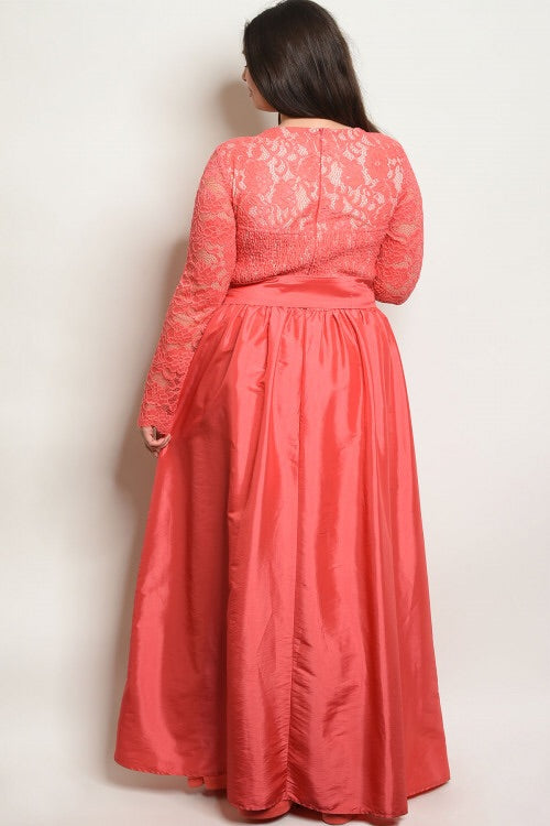 CURVACEOUS TIE WAIST GOWN
