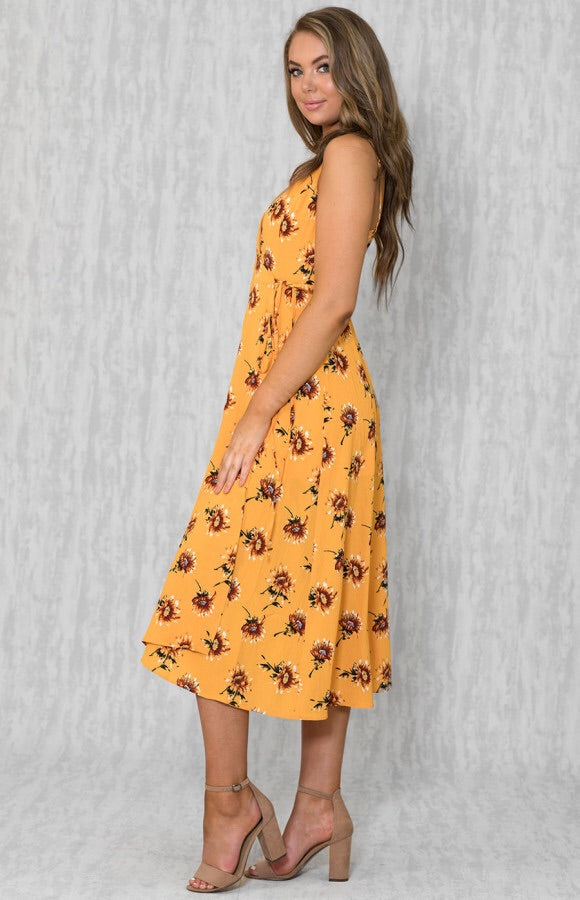SUNFLOWER MIDI DRESS