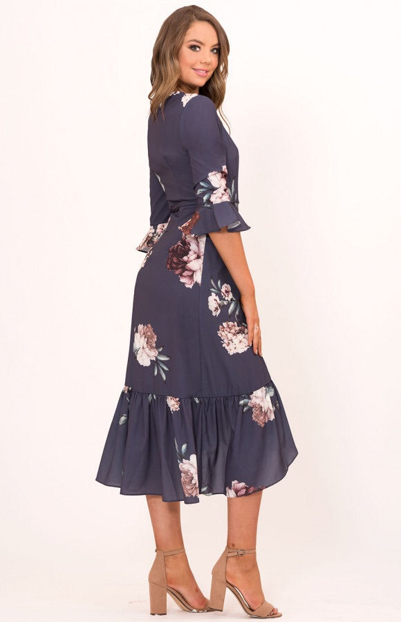 FLORAL WRAP DRESS
