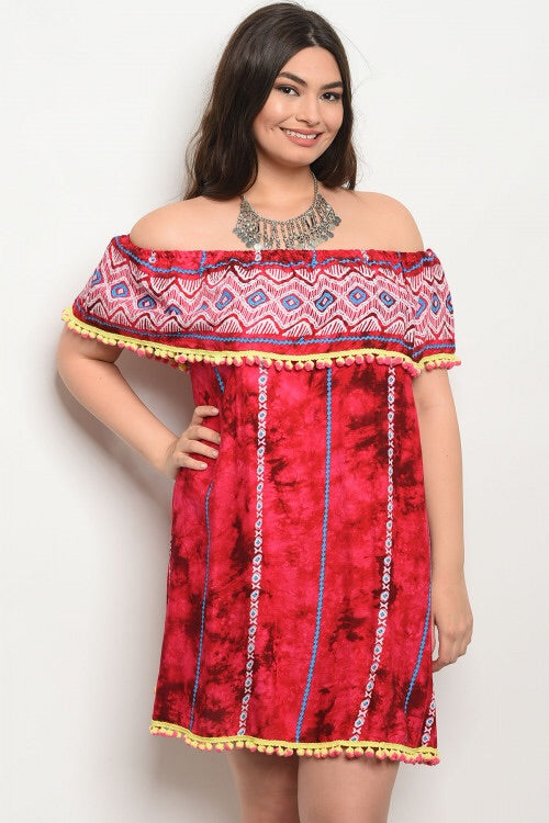 PLUS SIZE POM POM DRESS