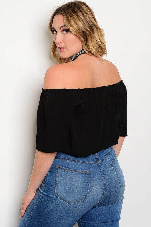 PLUS SIZE OFF THE SHOULDER TOP