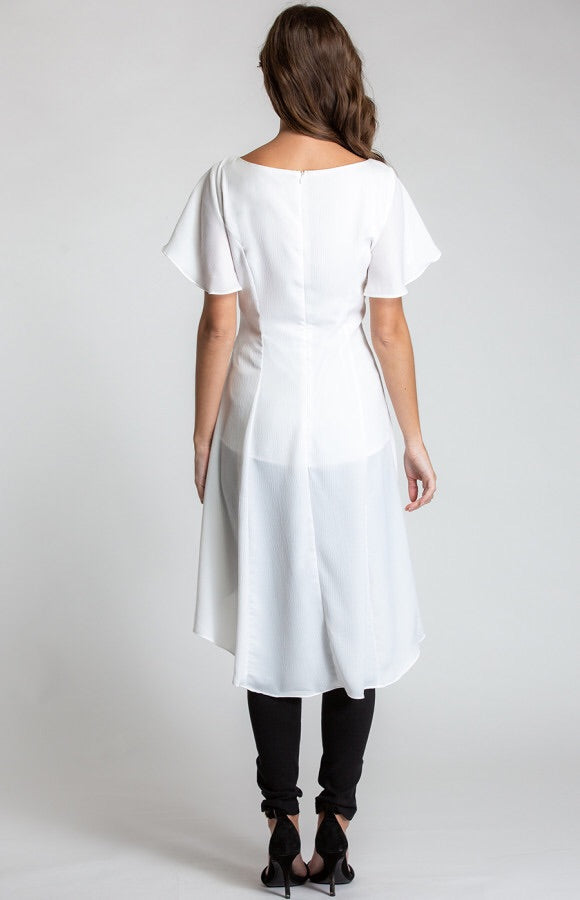 WATERFALL HEM BLOUSE