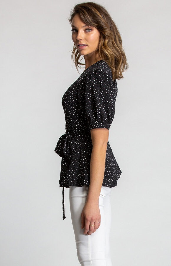 POLKA DOT BUBBLE BLOUSE