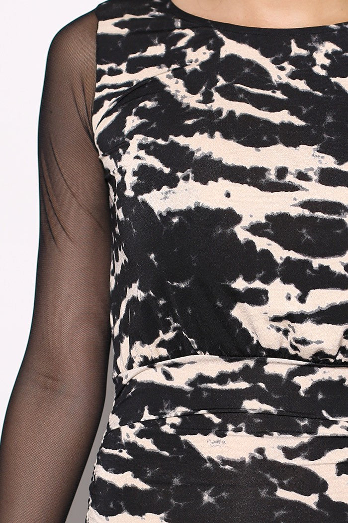MESH SLEEVED DRESS