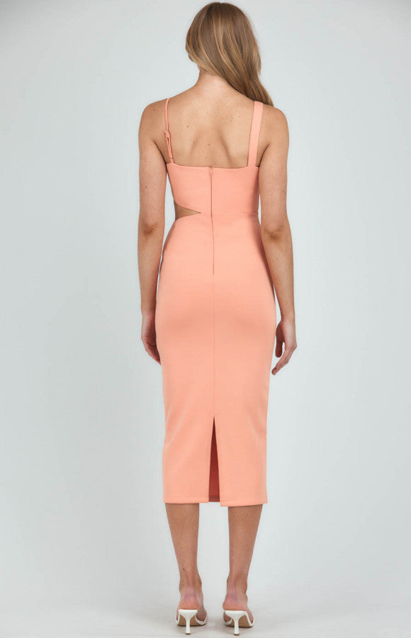 CUT OUT BODYCON MIDI DRESS