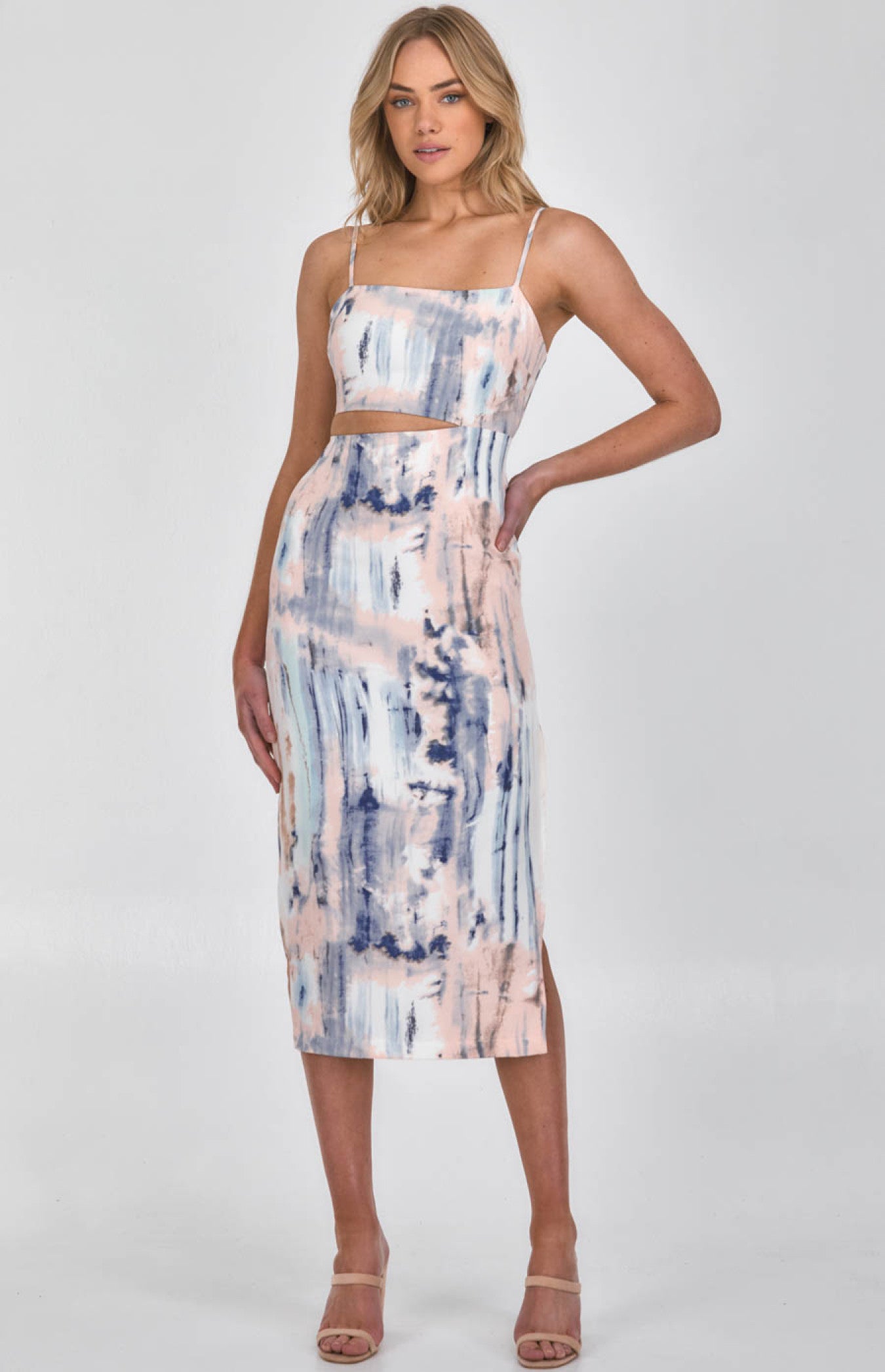ABSTRACT MIDI DRESS