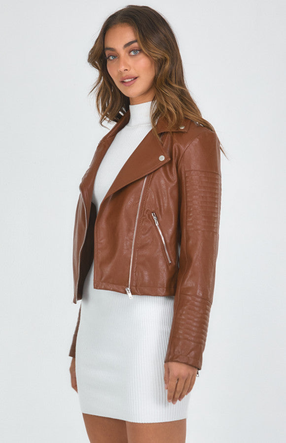 FAUX LEATHER BIKER JACKET