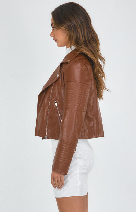 FAUX LEATHER BIKER JACKET