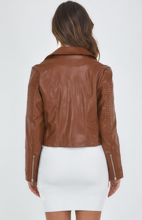 FAUX LEATHER BIKER JACKET