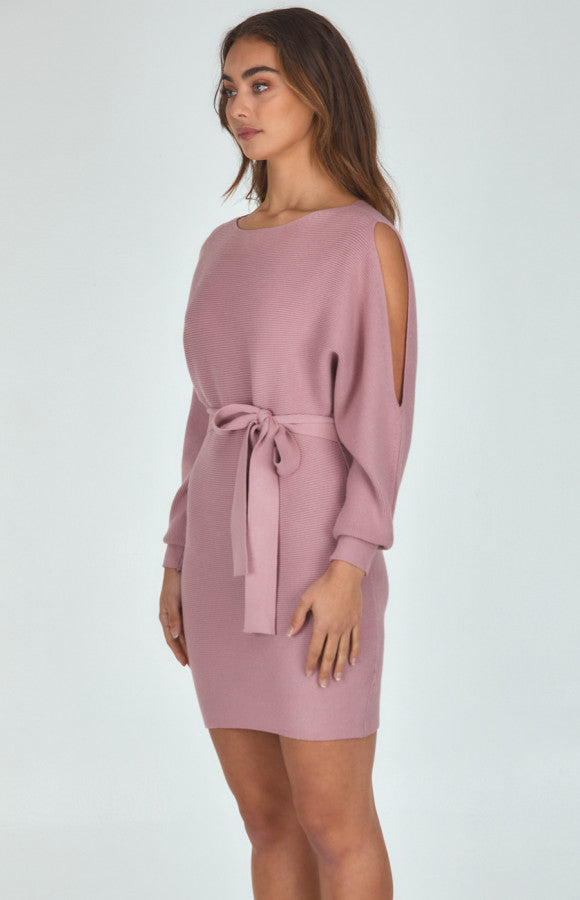 DUSTY ROSE KNIT DRESS