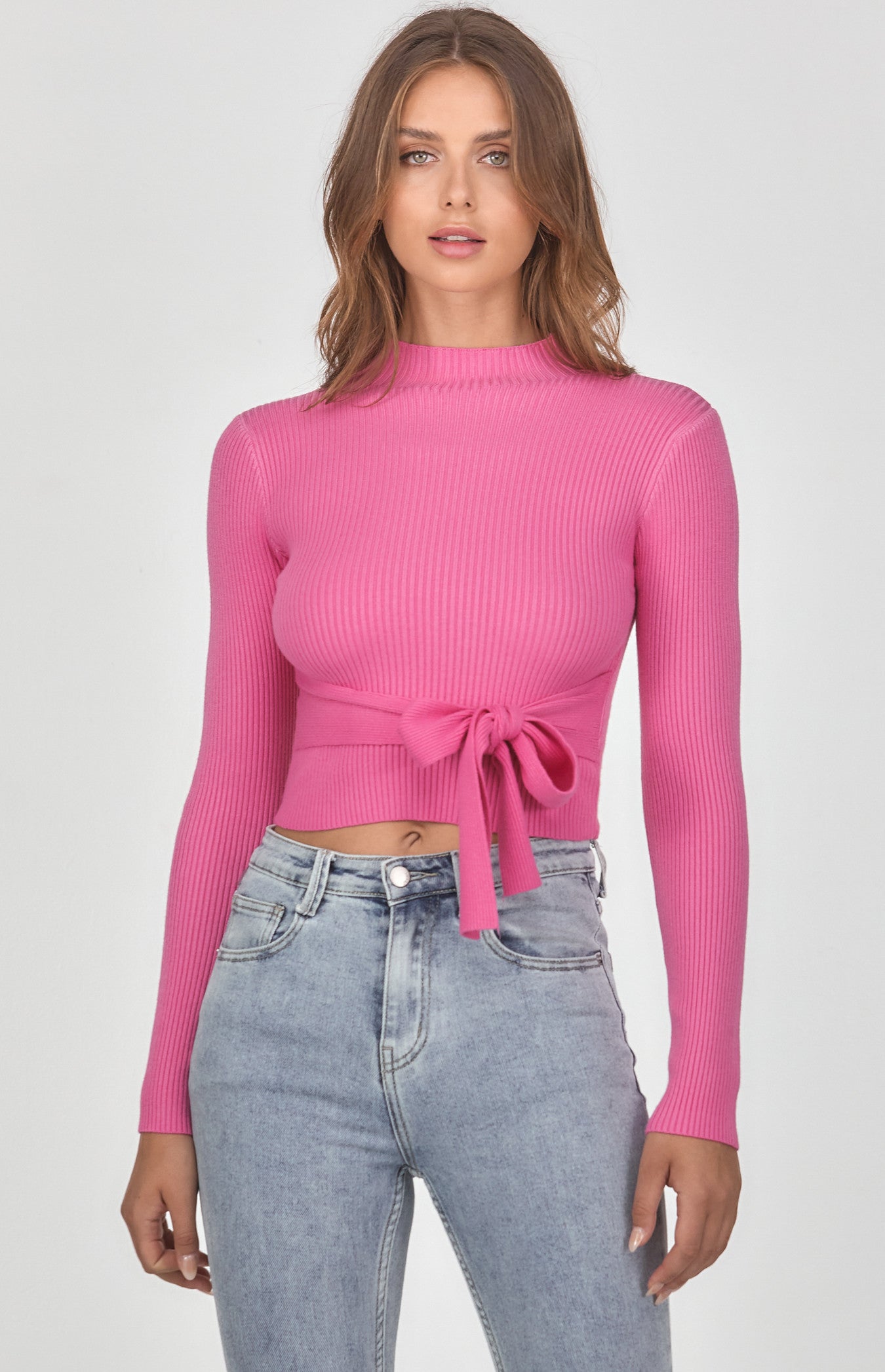PINKY PROMISE TIE KNIT TOP
