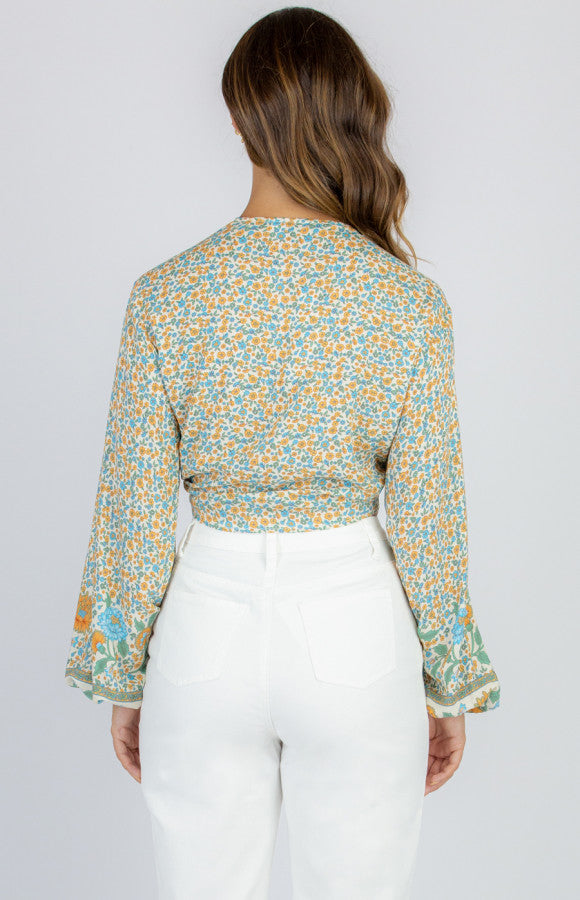 FLOWER POWER TIE UP TOP