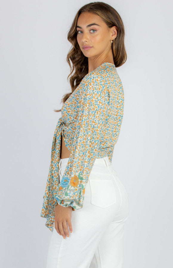 FLOWER POWER TIE UP TOP