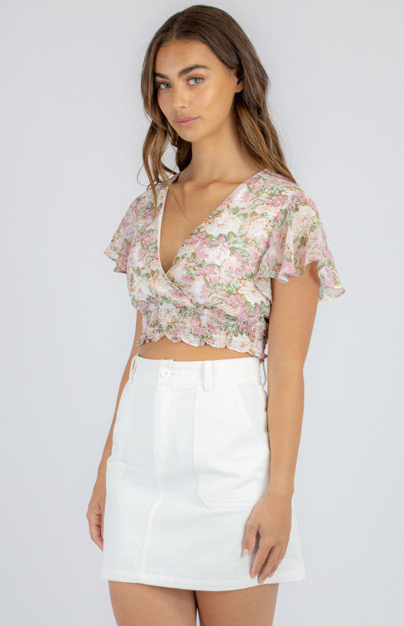 FLORAL BUTTERFLY TOP
