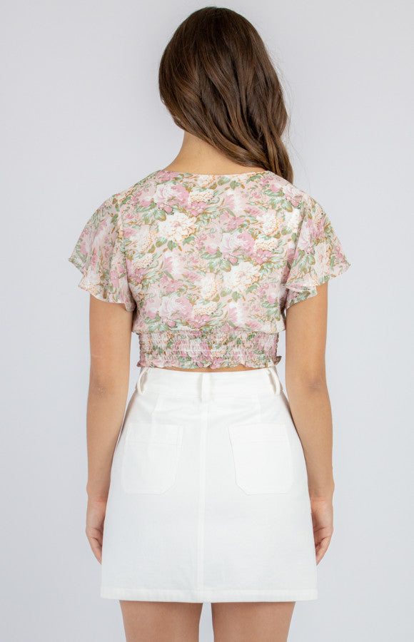 FLORAL BUTTERFLY TOP