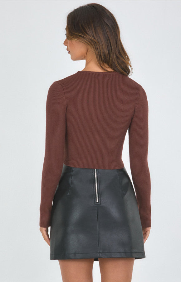FRONT KNOT KNIT TOP