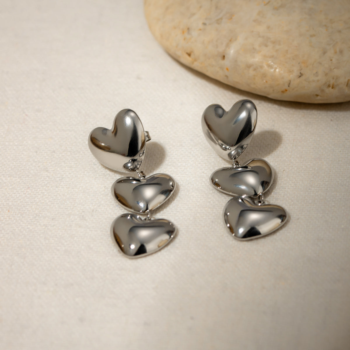 Steel Heart Earrings