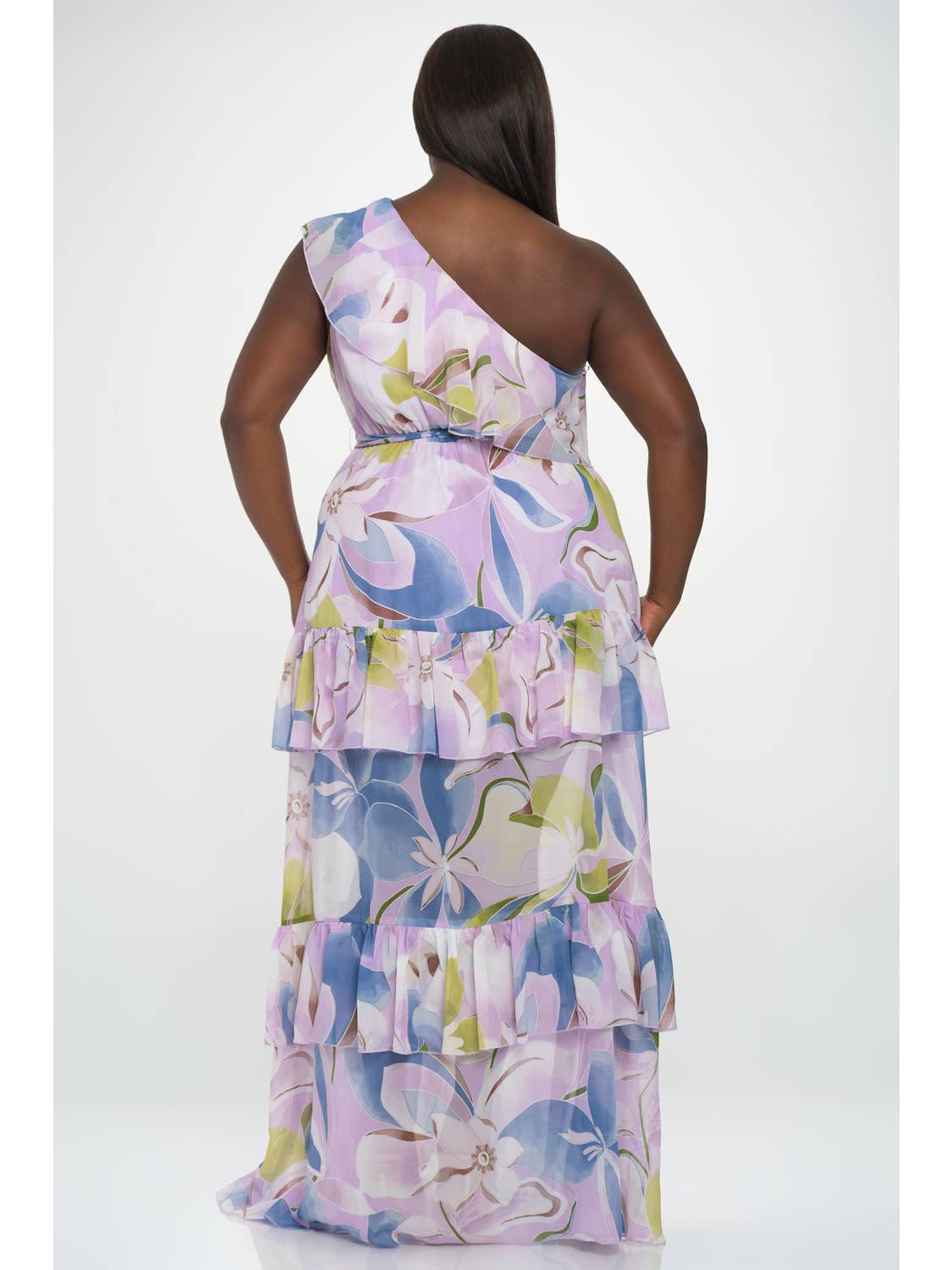FLORAL CHIFFON MAXI DRESS