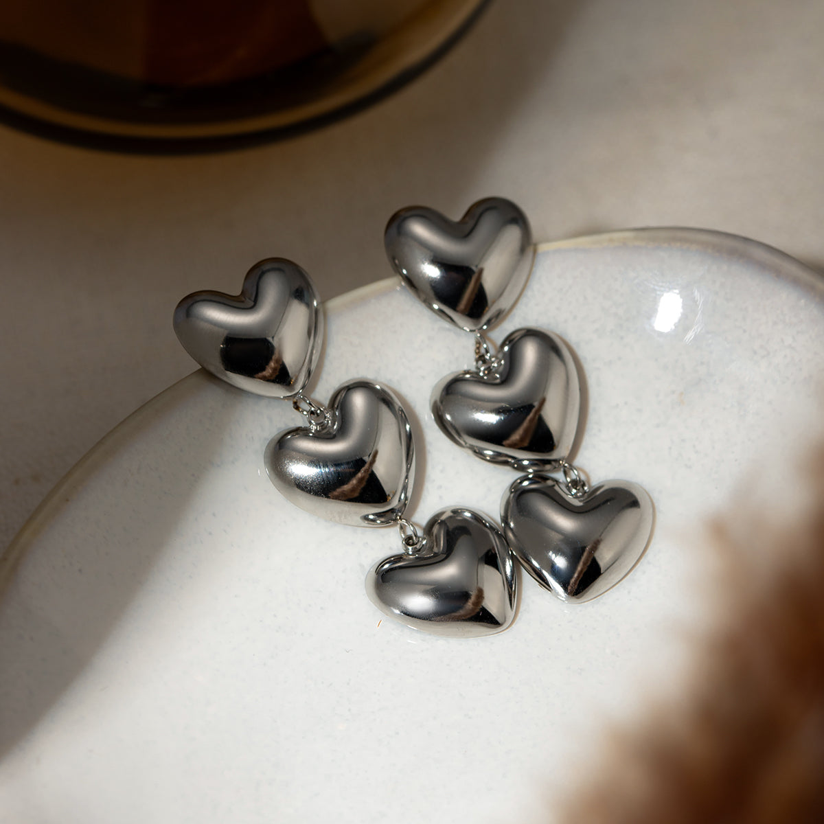 Steel Heart Earrings