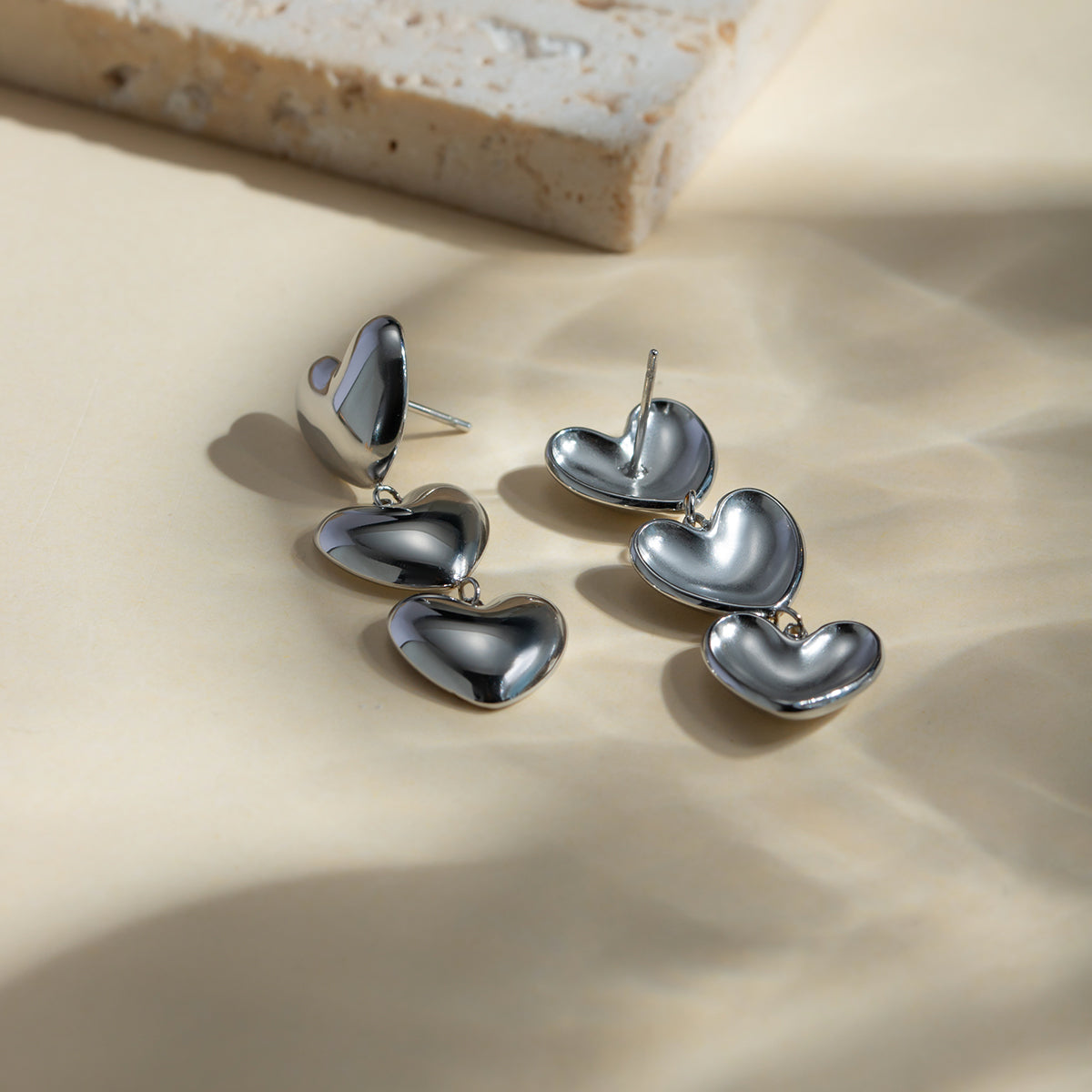 Steel Heart Earrings