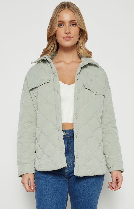 QUILTED TRUCKER JACKET