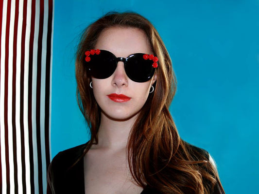 Rose red flower sunglasses