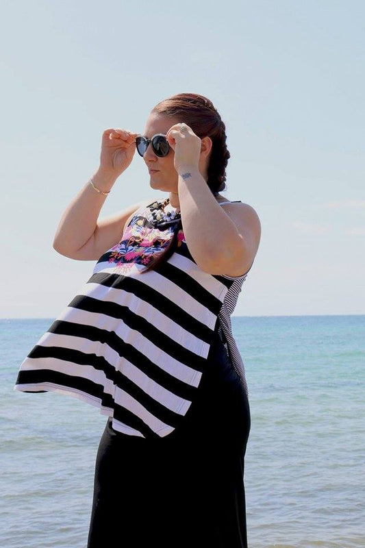 EMBROIDERED STRIPED TOP