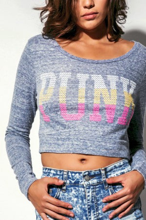 LONG SLEEVE 'PUNK' CROP