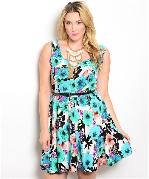 FLORAL DRESS WITH BELT