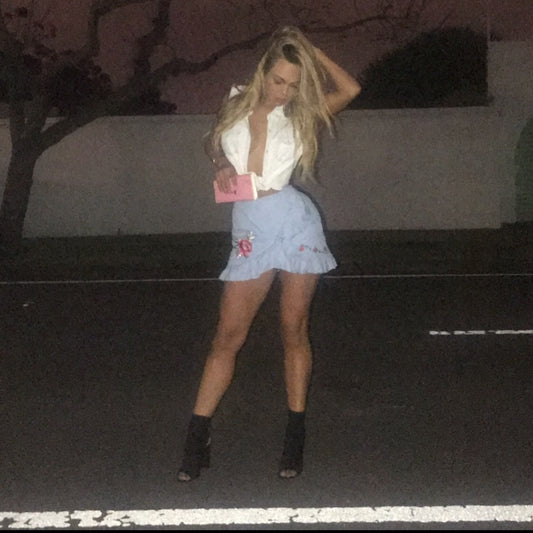 ROSE RUFFLE SKORT