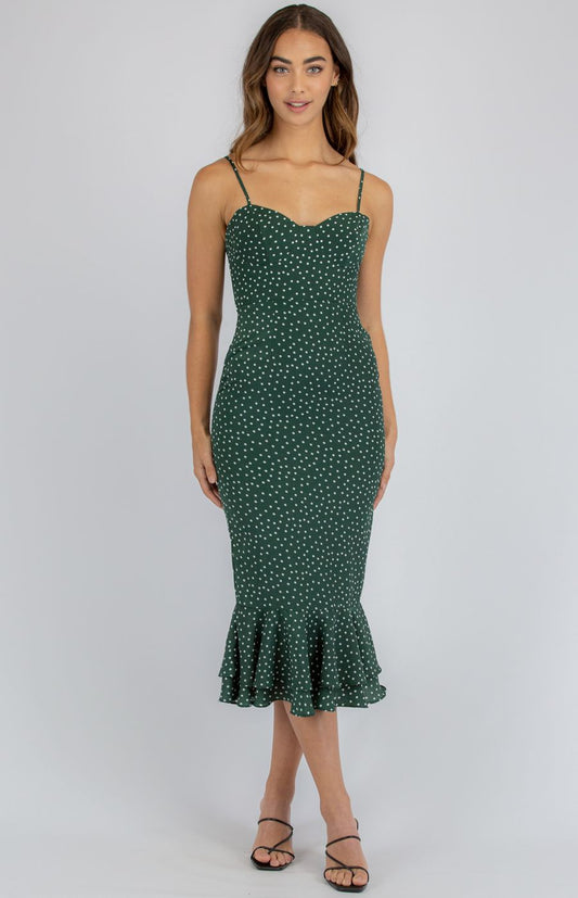 SPOTTED LOVE MIDI DRESS