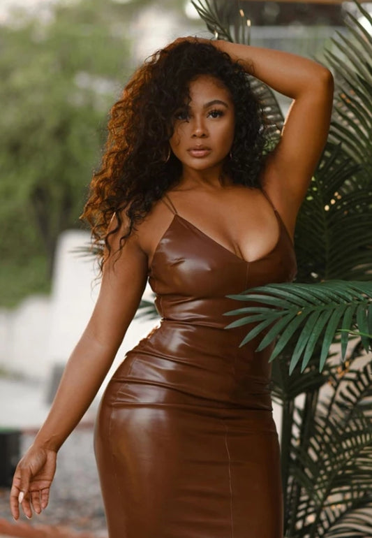 WILD FAUX MIDI DRESS