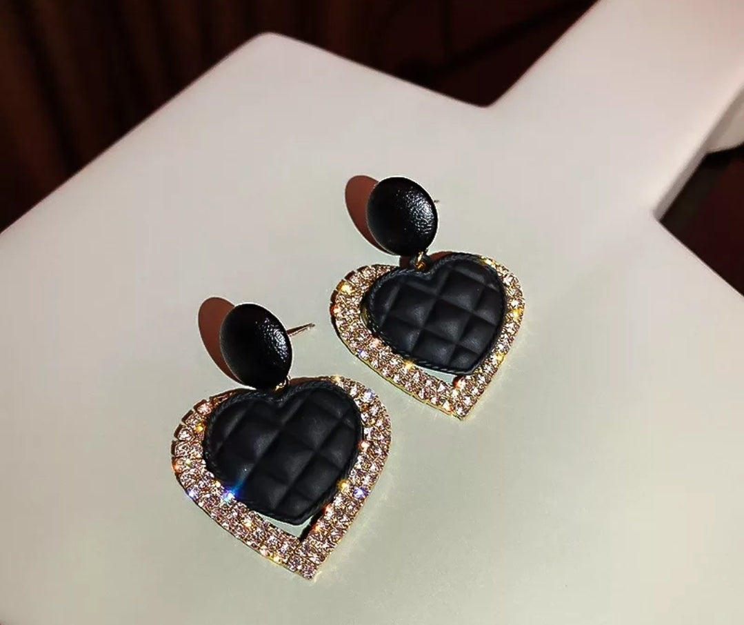 PADDED HEART EARRINGS