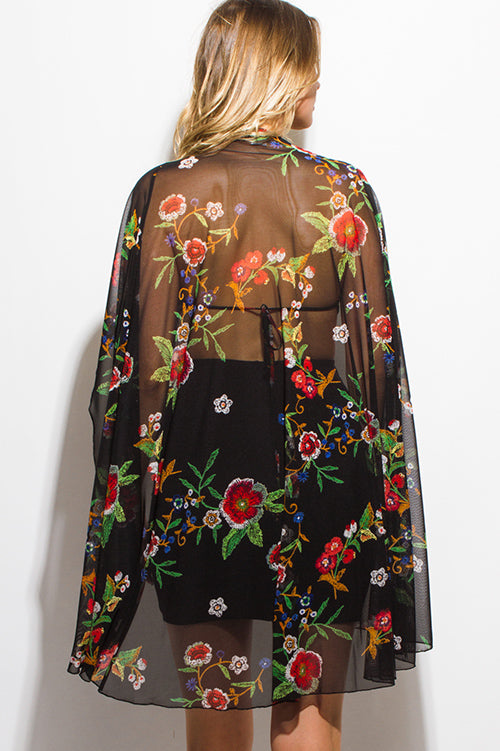 FLORAL CAPE MINI DRESS