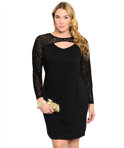 LEOPARD SLEEVE DRESS