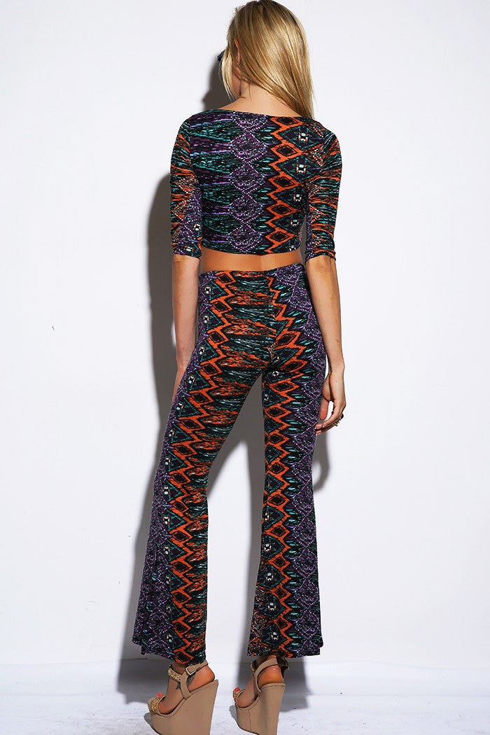 AZTEC PRINT FLARED LEGGINGS