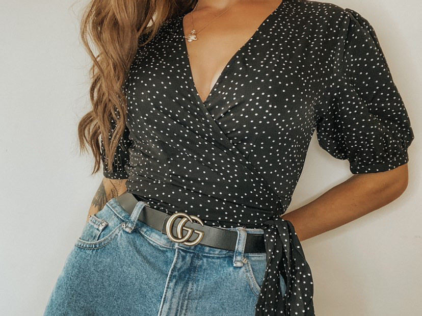 POLKA DOT BUBBLE BLOUSE