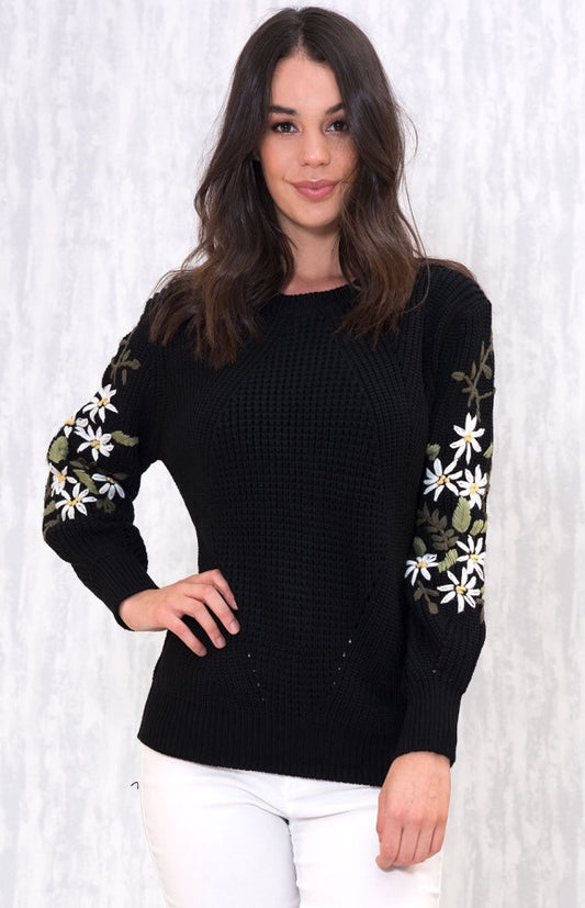 FLORAL ELBOW KNIT