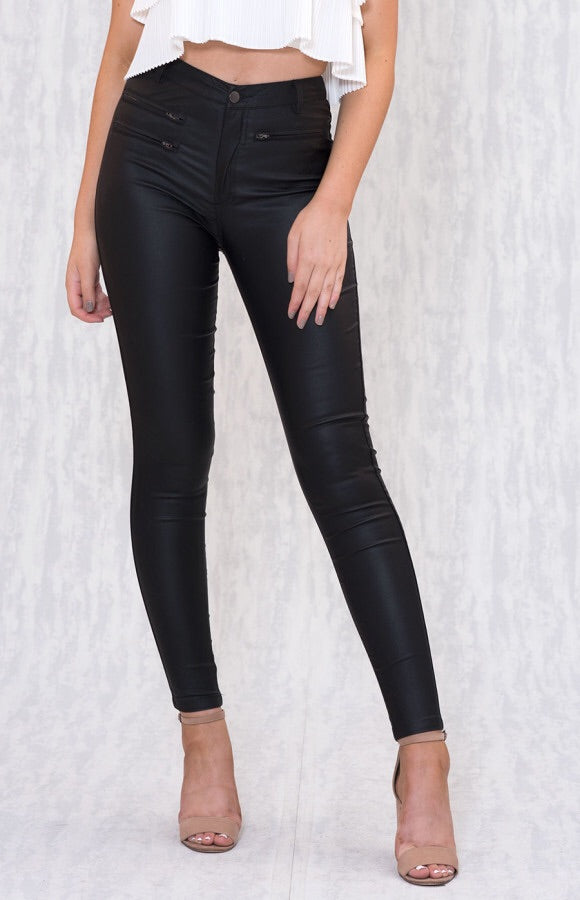 HIGH WAISTED LIQUID PANTS