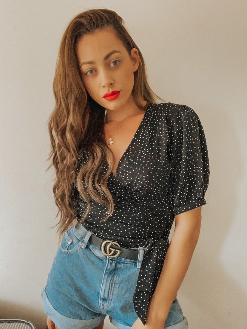 POLKA DOT BUBBLE BLOUSE