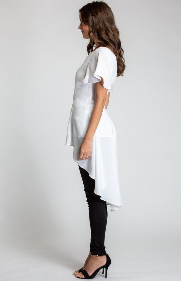 WATERFALL HEM BLOUSE