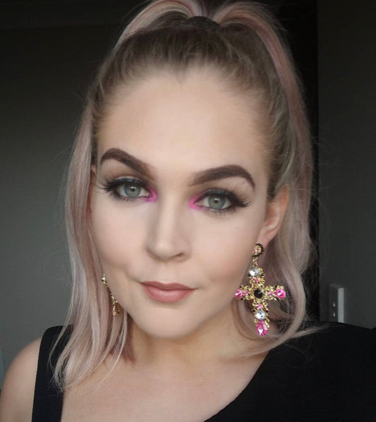 LOVE STRUCK CROSS EARRINGS