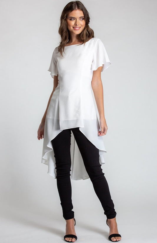 WATERFALL HEM BLOUSE