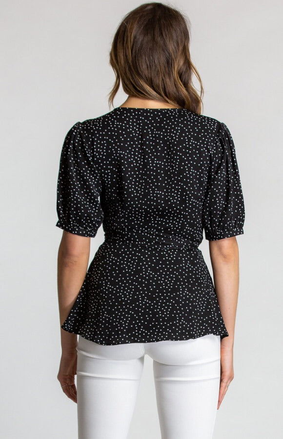 POLKA DOT BUBBLE BLOUSE