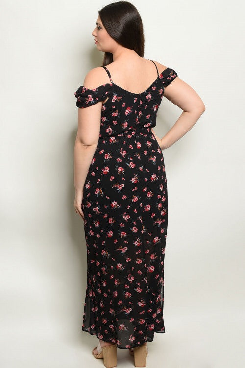 FLOWER OFF THE SHOULDER MAXI