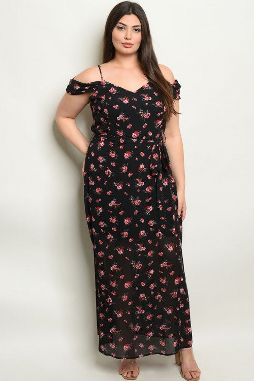 FLOWER OFF THE SHOULDER MAXI